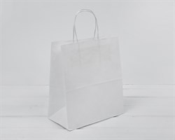 Пакет бумажный, 25х22х12 см, с кручеными ручками, белый У0703034