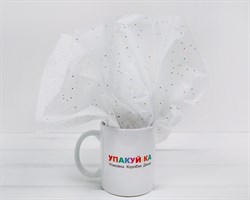 Бумага тишью, белая с цветным глиттером, 50х66 см, 1 лист У0201041