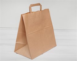 УЦЕНКА Крафт пакет бумажный, 32х32х18 см, с плоскими ручками, коричневый У0701007-УЦ