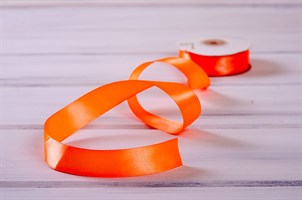 Лента атласная, 24 мм, оранжевая, 22 м У0510018-Б22