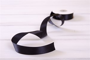 Лента атласная, 24 мм, черная, 22 м У0510024-Б22