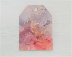 Бирка картонная, «Будь самой счастливой», 7х5 см, мрамор У1202025