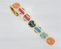 УЦЕНКА Наклейки "Спасибо", круглые, d=4 см, рулон 250 шт. У1201107-УЦ