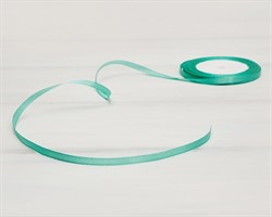 Лента атласная, 6 мм, бирюзовая, 27 м У0520001-Б