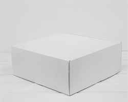 Коробка для посылок, 30х30х12 см, из плотного картона, белая У0104216