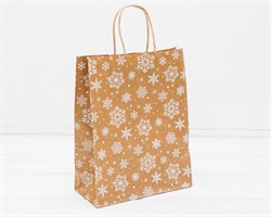 Пакет подарочный «Снежинка», 32х25х11 см, с кручеными ручками, крафт У0702016