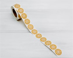 Наклейки крафт в рулоне «Снежинки», 500 шт, 2,5х2,5 см У1201118