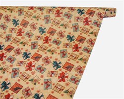 Бумага упаковочная, 70х100 см, «Подарки», крафт, 1 лист У0203165