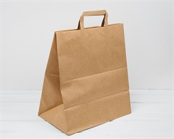 Пакет бумажный, 37х32х19,5 см, с плоскими ручками, коричневый У0701022