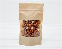 Пакет Дой-пак с zip-lock и окошком, 18х10х3 см, окно 7 см, светлый крафт У0703047