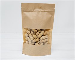 Пакет Дой-пак с zip-lock и окошком, 22,5х13,5х4 см, окно 7 см, светлый крафт У0703049