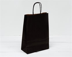 Пакет бумажный, 25х18х8 см, с кручеными ручками, черный У0701023