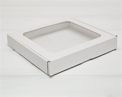 УЦЕНКА Коробка плоская с окошком, 22,5х19,5х3,5 см, белая У0115028-УЦ