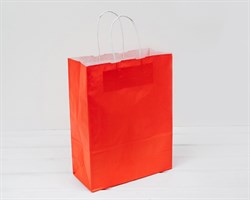 Пакет подарочный, 32х24,5х10,5 см, с кручеными ручками, коралловый У0702022