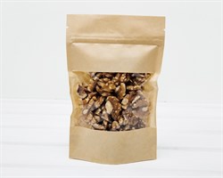 Пакет Дой-пак с zip-lock и окошком, 18,5х12х3,5 см, окно 10 см, светлый крафт У0703053