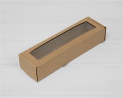 Коробка с окошком по центру, 21х6х4 см, крафт У0102133