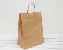 УЦЕНКА Пакет бумажный, 45х35х15 см, с кручеными ручками, коричневый У0701002-УЦ