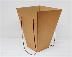 УЦЕНКА Коробка для цветов трапециевидная, низ 16 см, верх 30 см, высота 42 см, БЕЗ КРЫШКИ, крафт У0110011-УЦ