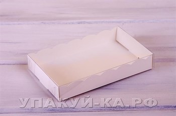 Коробка для пряников и печенья  Ажурная,18х11х3 см,  белая У0103001