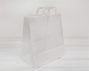 Пакет бумажный, 37х32х20 см, с плоскими ручками, белый У0701004