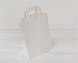 Пакет бумажный, 28х24х14 см, с плоскими ручками, белый У0701003