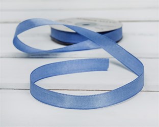 Лента атласная, 12 мм, темно-голубая, 1 м У0540012