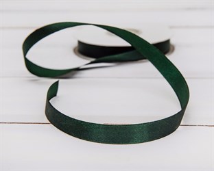 Лента атласная, 12 мм, темно-зеленая, 1 м У0540018
