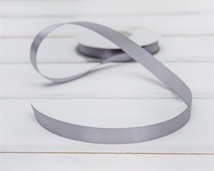Лента атласная, 12 мм, светло-серая, 1 м У0540010