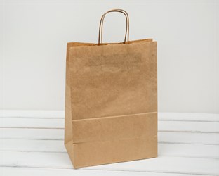 Пакет бумажный, 35х26х14 см, с кручеными ручками, коричневый У0701008