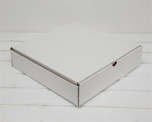 Коробка для пирога, 33х33х8 см из плотного картона, белая У0104107