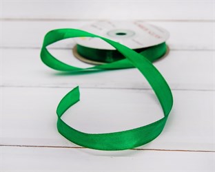 Лента атласная, 12 мм, зеленая, 27 м У0540005-Б