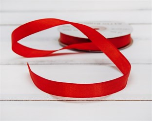 Лента атласная, 12 мм, красная, 27 м У0540009-Б