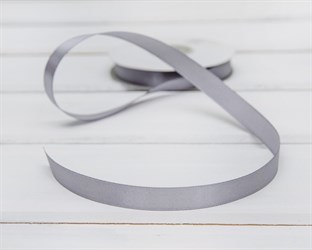 Лента атласная, 12 мм, светло-серая, 27 м У0540010-Б