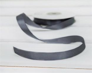 Лента атласная, 12 мм, темно-серая, 27 м У0540011-Б