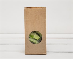 Пакет бумажный с окошком, 25х12х8 см, коричневый У0703002