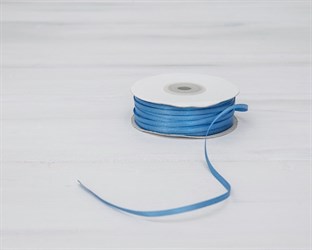 Лента атласная, 3 мм, тёмно-голубая, 91 м У0530027-Б
