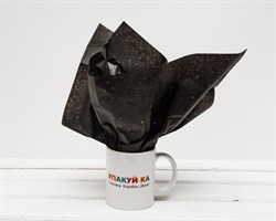 Бумага тишью, черная с цветным глиттером, 50х66 см, 1 лист У0201040