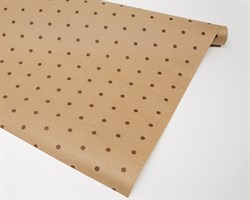 Бумага упаковочная, в коричневый горошек, 70см х 10м, крафт, 1 рулон У0203014