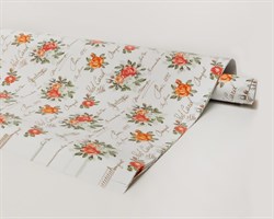 Бумага упаковочная, 70х100 см, розы на белом, 1 лист У0203011