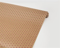 Бумага упаковочная, в розовый горошек, 70см х 10м, крафт, 1 рулон У0203013