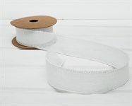 Лента джутовая 40 мм, белая, 1 м У0550020