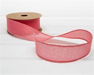 Лента джутовая 40 мм, розовая, 1 м У0550021