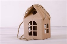 Коробка декоративная Домик с ручками и окошками, 12х12х20 см У0109006