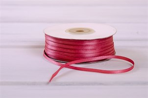 Лента атласная, 3 мм, тёмно-розовая, 1 м У0530011