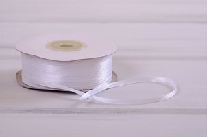 Лента атласная, 3 мм, белая, 1 м У0530016
