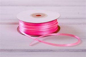 Лента атласная, 3 мм, розовая, 1 м У0530018