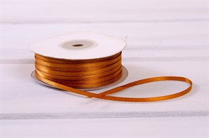 Лента атласная, 3 мм, светло-коричневая, 91 м У0530001-Б