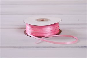 Лента атласная, 3 мм, ярко-розовая, 91 м У0530002-Б