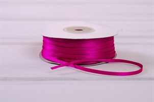 Лента атласная, 3 мм, фуксия, 91 м У0530012-Б