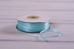 Лента атласная, 3 мм, нежно-лазурная, 91 м У0530013-Б